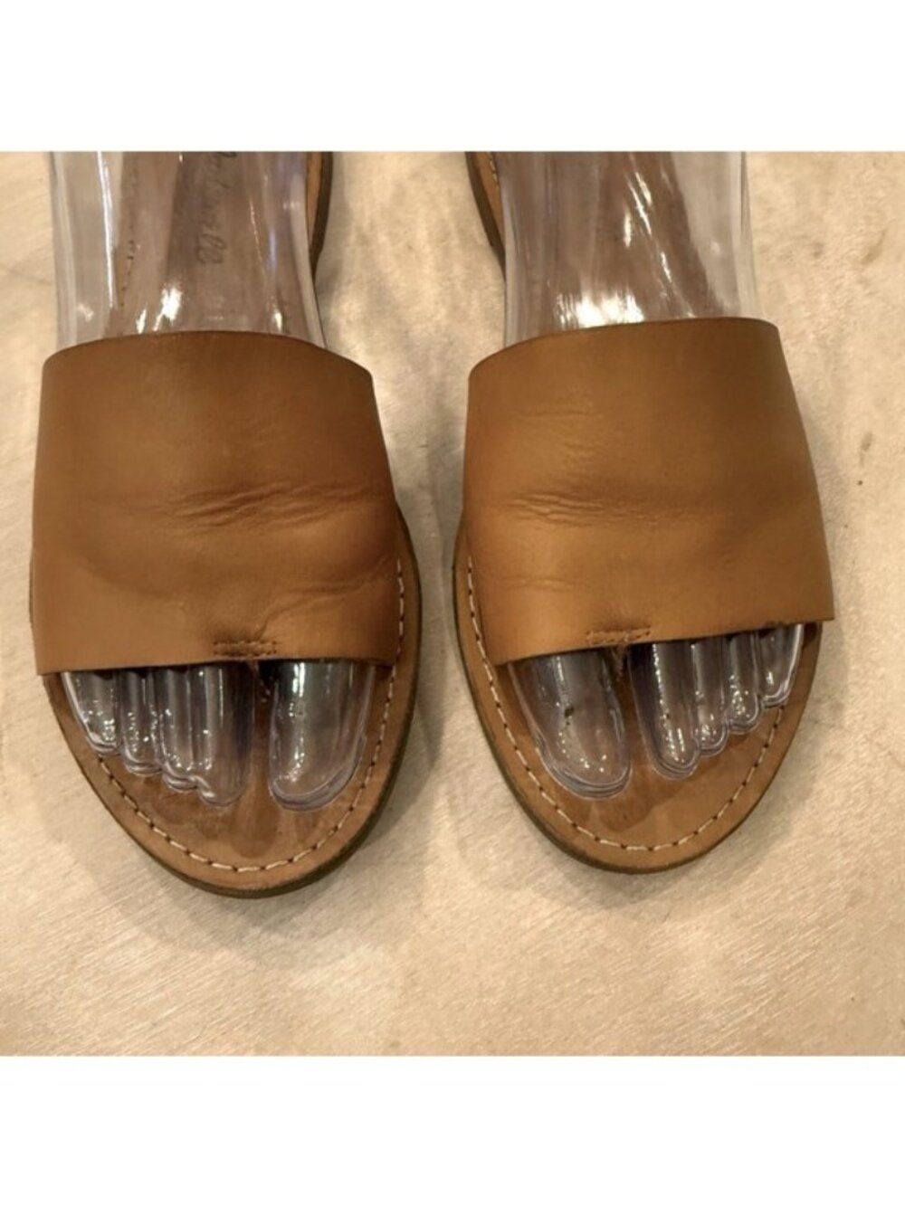 Madewell The Boardwalk Post Slide Sandal in Leather Size 7.5 - Picture 2 of 9